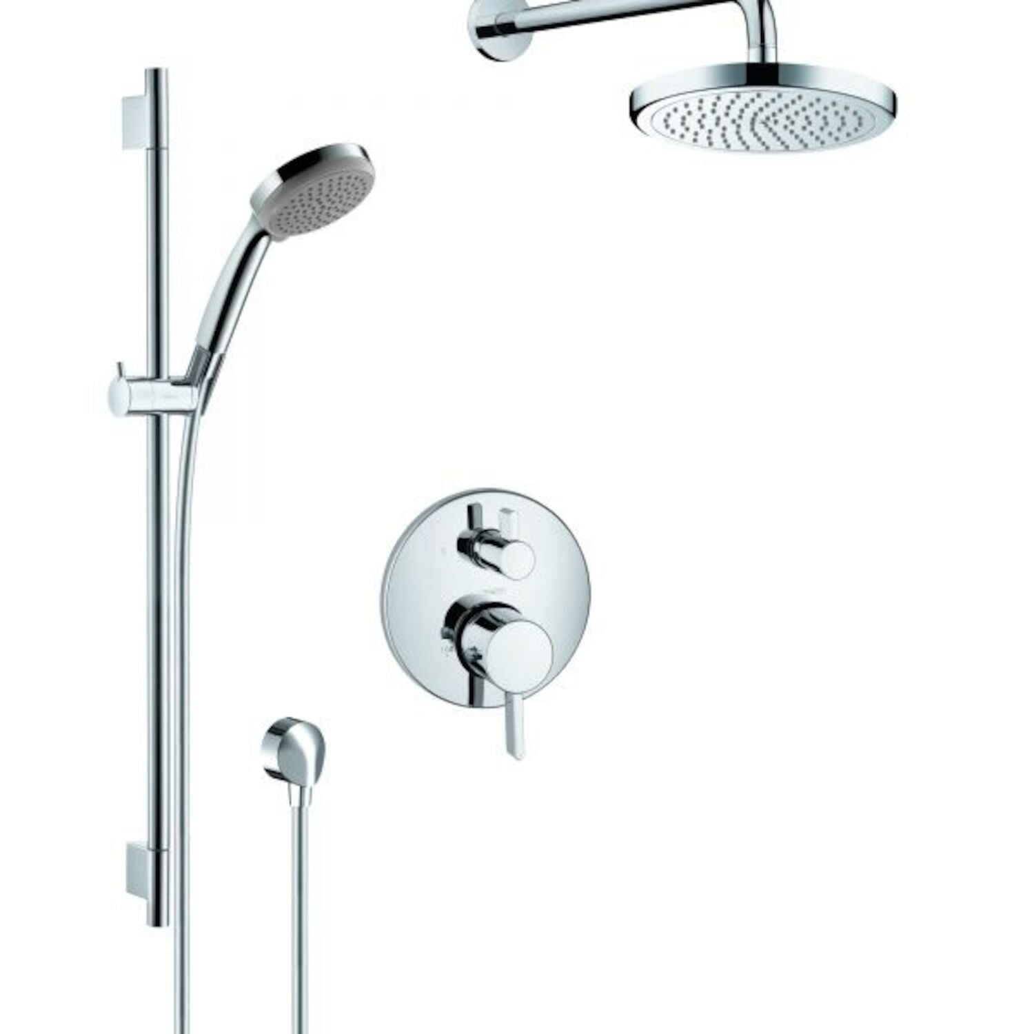 SHOWER KIT THERMOSTATIC 2-FUNCTION WALLBAR W/HANDSHOWER & SHOWER