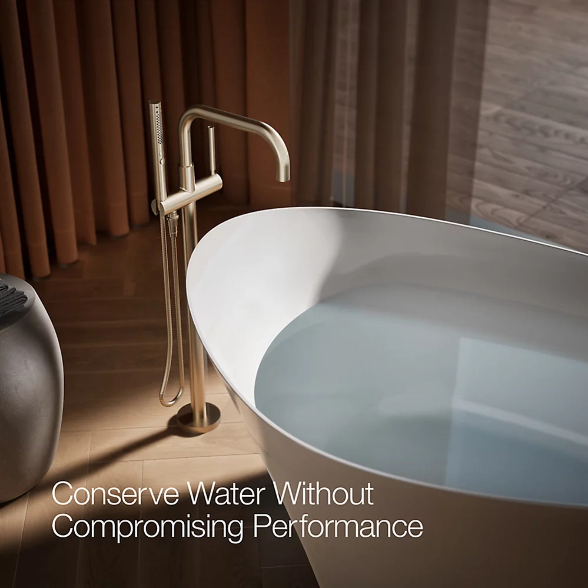 PURIST® FLOOR MOUNT BATH FILLER TRIM WITH HANDSHOWER - robinsonco.ca