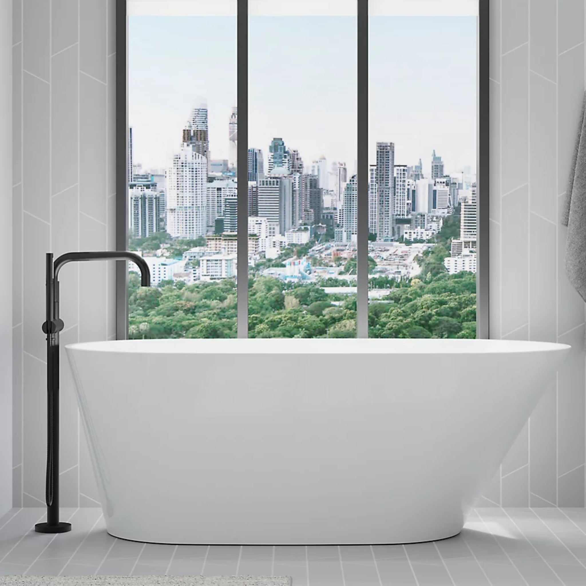 PURIST® FLOOR MOUNT BATH FILLER TRIM WITH HANDSHOWER - robinsonco.ca