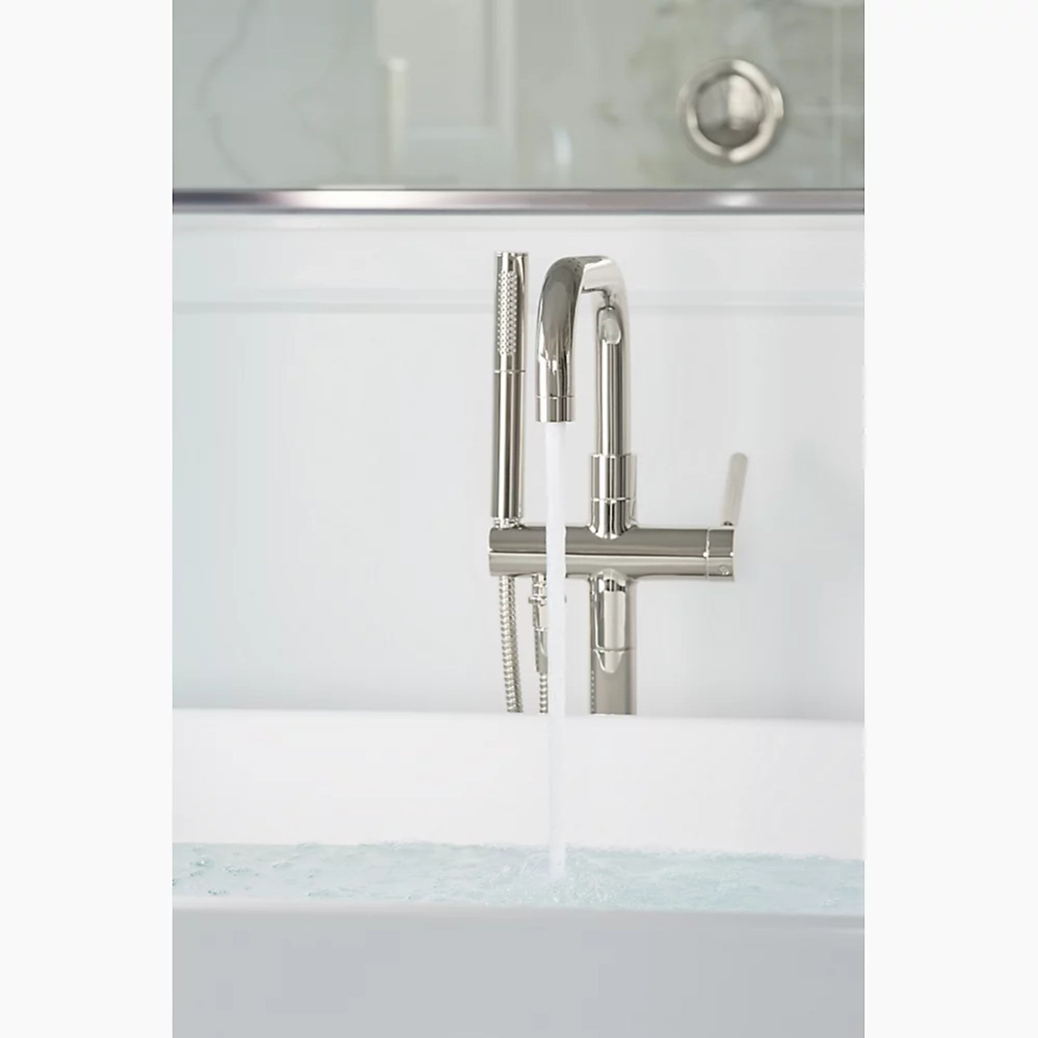 PURIST® FLOOR MOUNT BATH FILLER TRIM WITH HANDSHOWER - robinsonco.ca