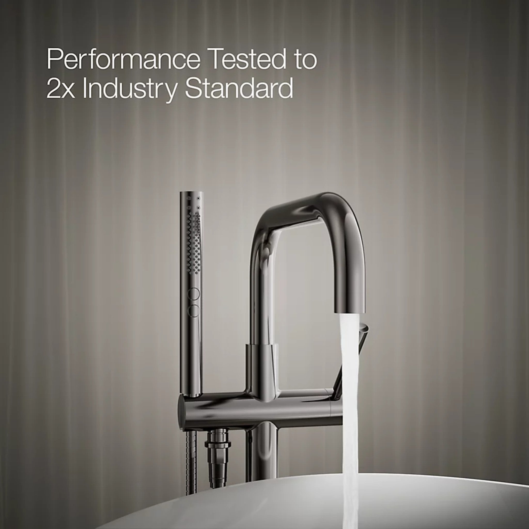 PURIST® FLOOR MOUNT BATH FILLER TRIM WITH HANDSHOWER - robinsonco.ca