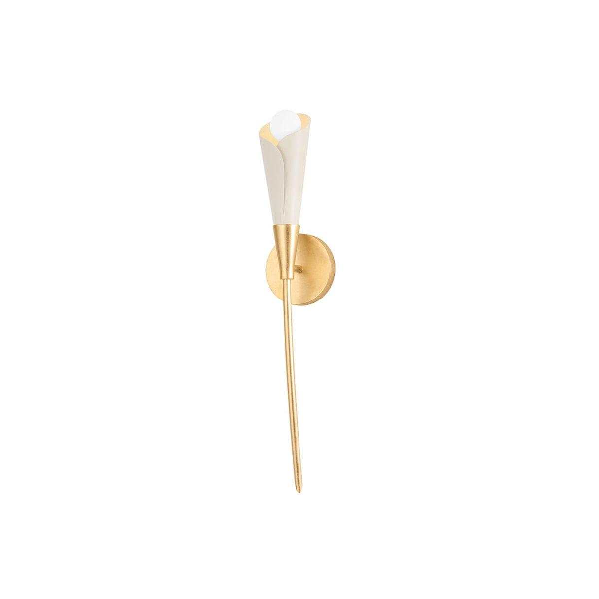 Hudson Valley Montrose Wall Sconce with gold accents and white calla lilies design