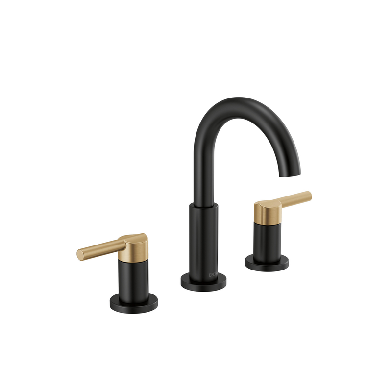 NICOLI® TWO-HANDLE WIDESPREAD ARC SPOUT BATHROOM FAUCET
