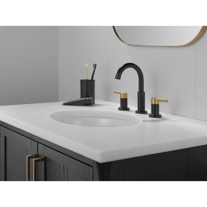 NICOLI® TWO-HANDLE WIDESPREAD ARC SPOUT BATHROOM FAUCET - robinsonco.ca