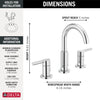 NICOLI® TWO-HANDLE WIDESPREAD ARC SPOUT BATHROOM FAUCET - robinsonco.ca