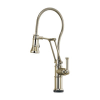 Brizo Artesso SmartTouch Articulating Kitchen Faucet with Finished Hose | 64125LF-PN | ROBINSON Lighting & Bath