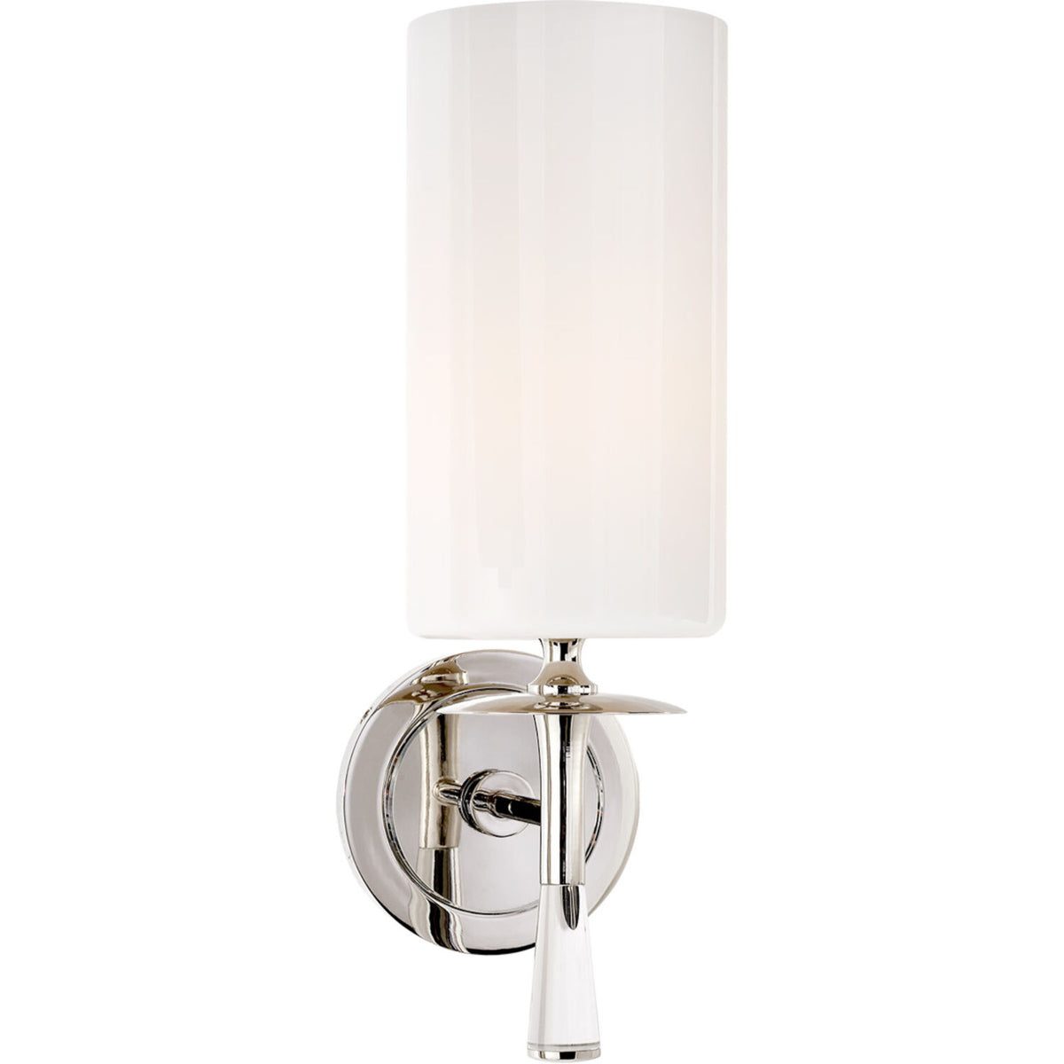 AERIN DRUNMORE 1-LIGHT 5-INCH WALL SCONCE LIGHT WITH WHITE GLASS SHADE - robinsonco.ca