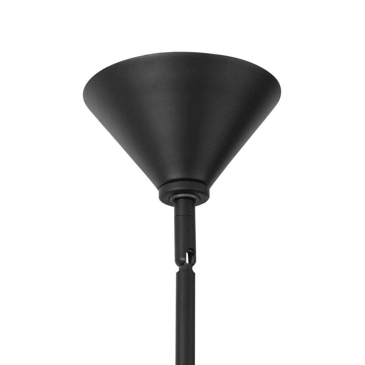 Canopy detail of Alora Ashford Chandelier in matte black finish