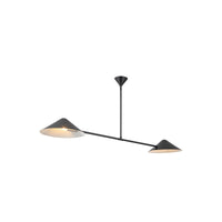 Angled view of Alora Mood Ashford Linear Pendant in matte black finish