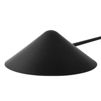 Close-up view of light on Alora Mood Ashford Linear Pendant in matte black finish