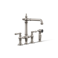 ARTIFACTS® DECK-MOUNT BRIDGE KITCHEN SINK FAUCET WITH LEVER HANDLES AND SIDESPRAY - robinsonco.ca