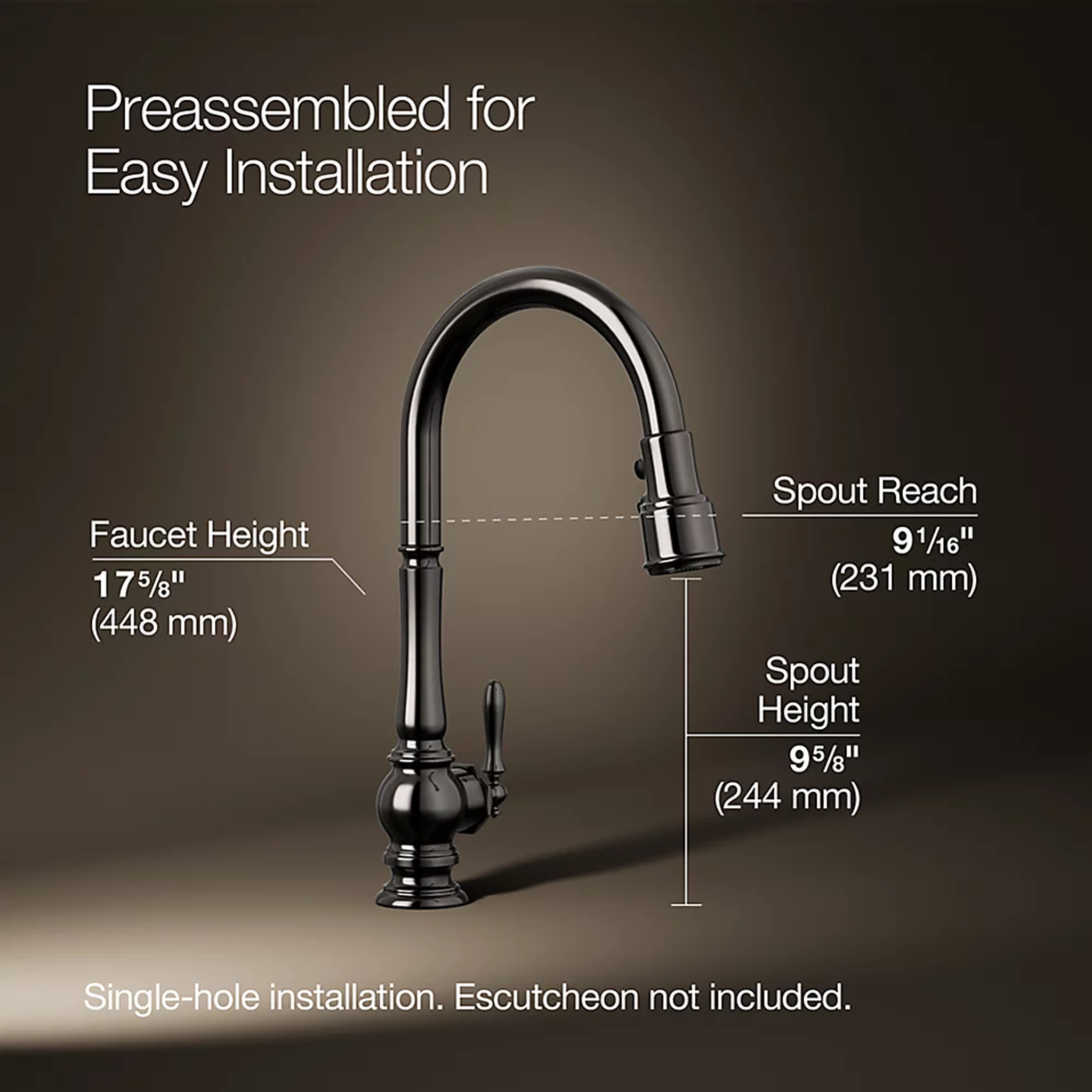 ARTIFACTS® PULL-DOWN KITCHEN SINK FAUCET WITH THREE-FUNCTION SPRAYHEAD - robinsonco.ca