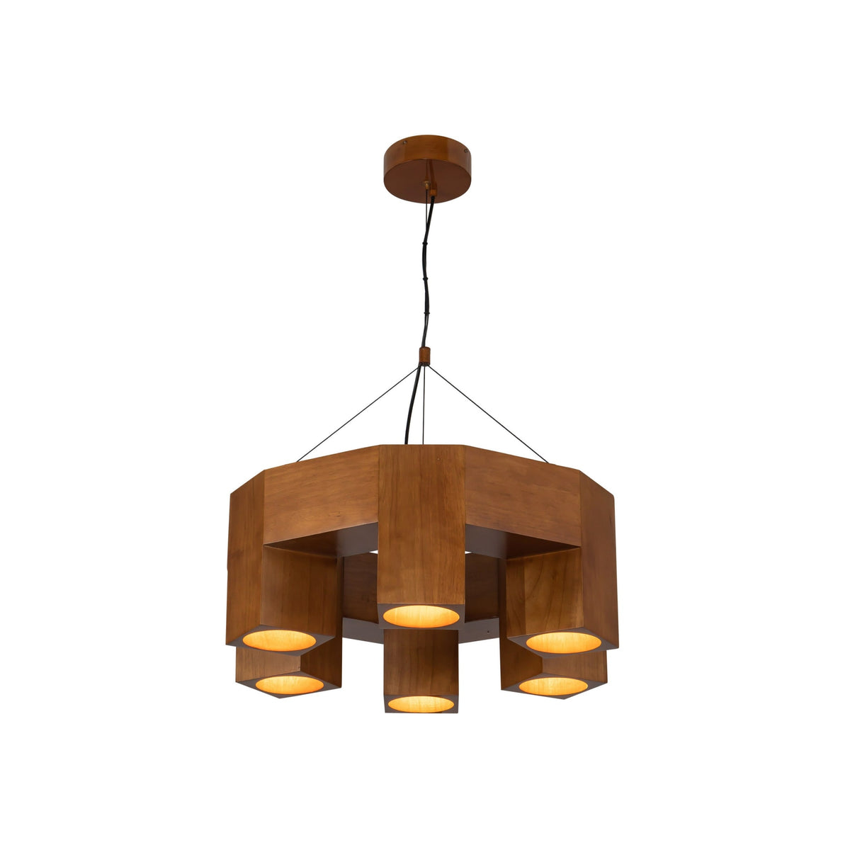 Kuzco 26" Bosco Chandelier in natural oak finish