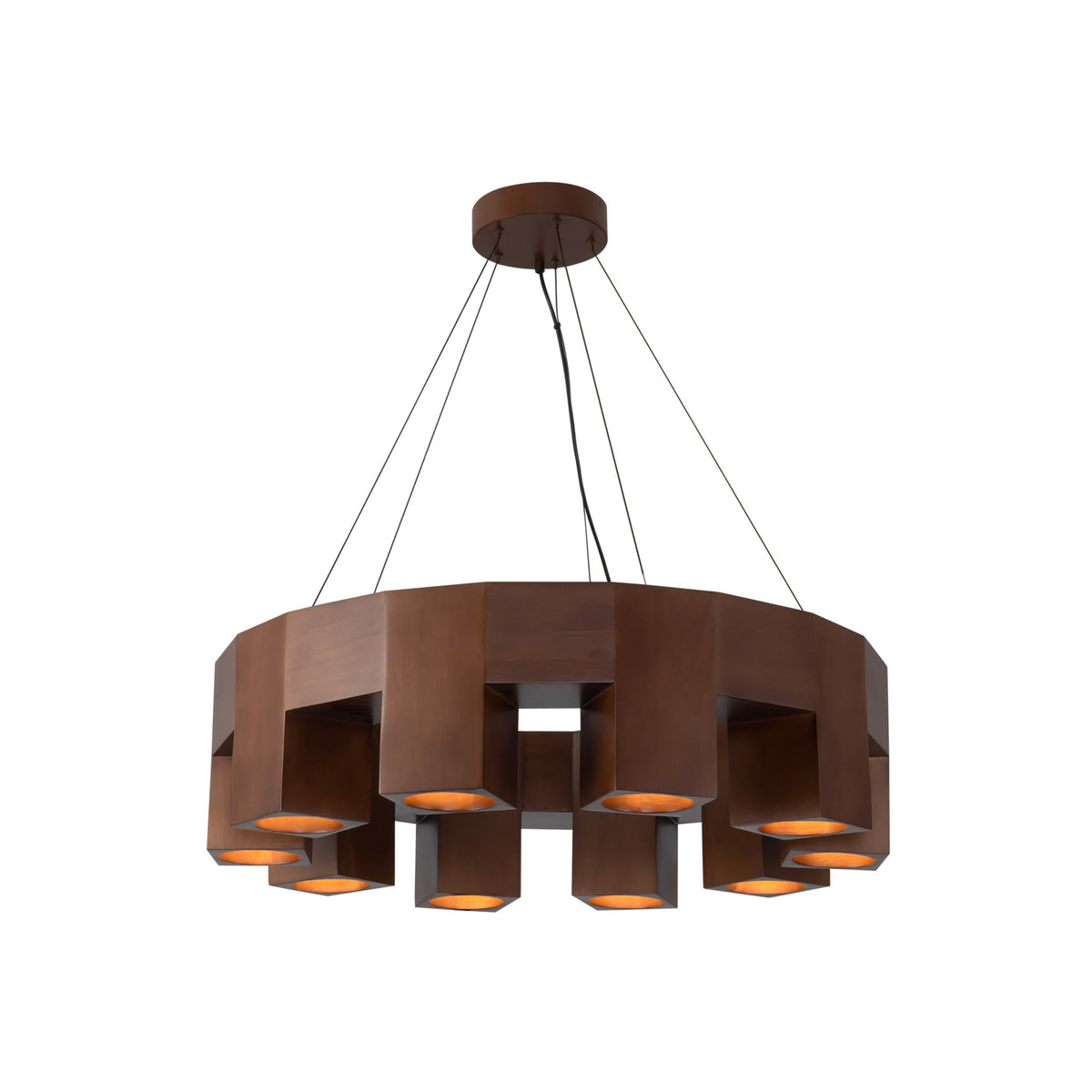 Kuzco 38" Bosco Chandelier in walnut finish