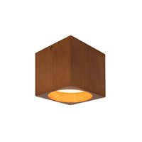 Kuzco Bosco 5" Semi-Flush Mount light fixture in walnut finish