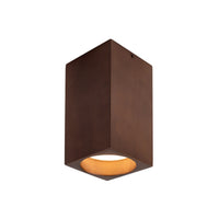 Kuzco Bosco 10" semi-flush mount light fixture in walnut finish