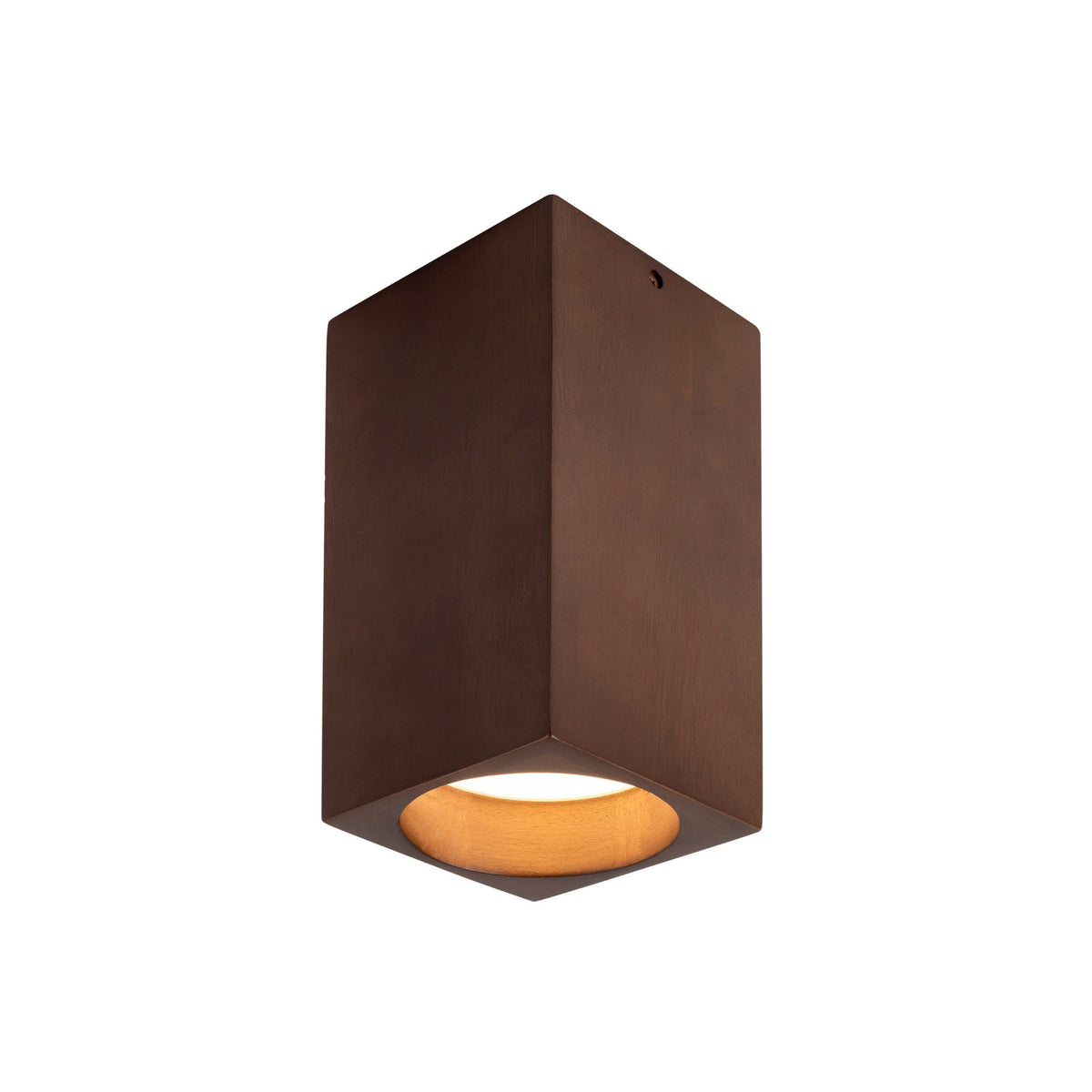 Kuzco Bosco 10" semi-flush mount light fixture in walnut finish