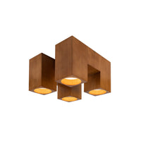 Kuzco Bosco 15" semi-flush mount light in walnut finish
