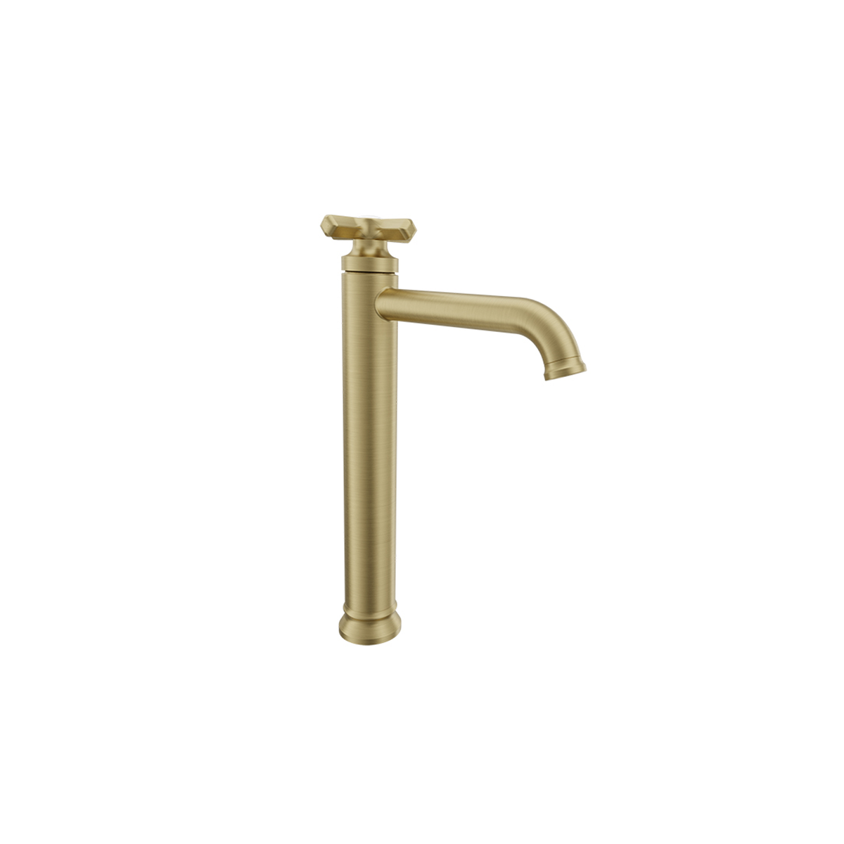 Baril Beaumont B20 high single-hole lavatory faucet in Satin Brass