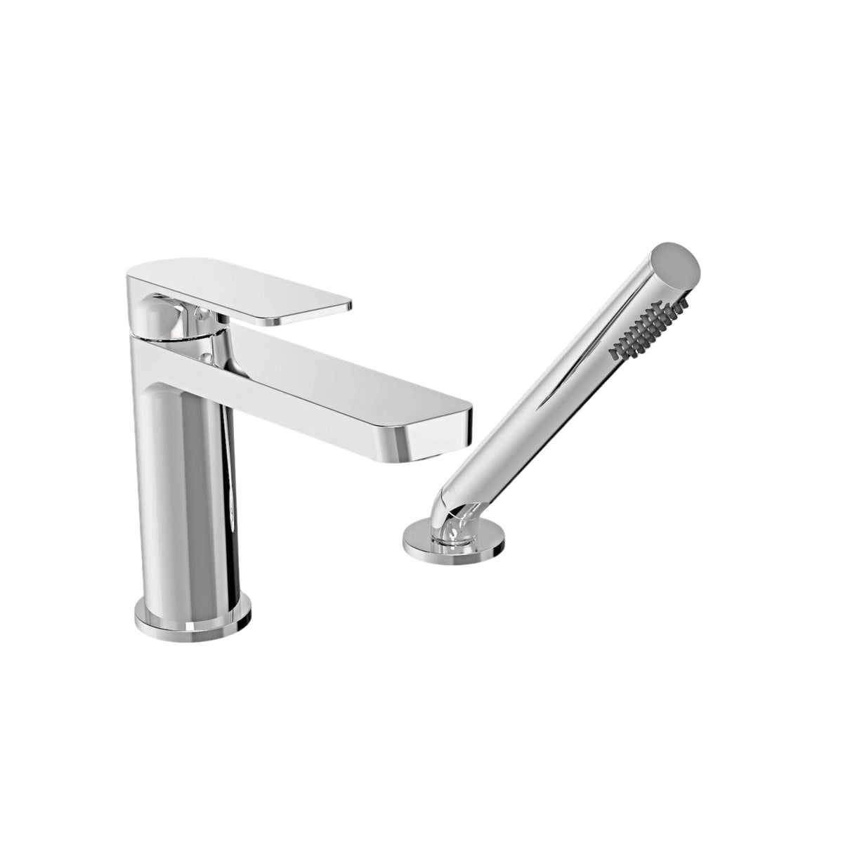 PETITE B04 2-PIECE DECK MOUNT TUB FILLER WITH HAND SHOWER