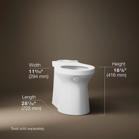 BETELLO ELONGATED TOILET BOWL WITH SKIRTED TRAPWAY, SEAT NOT INCLUDED - robinsonco.ca