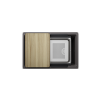 Blanco Inteos kitchen 30 inch workstation sink in cinder finish with accessories