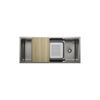 Blanco Inteos 45 inch kitchen workstation sink in stainless steel with accessories