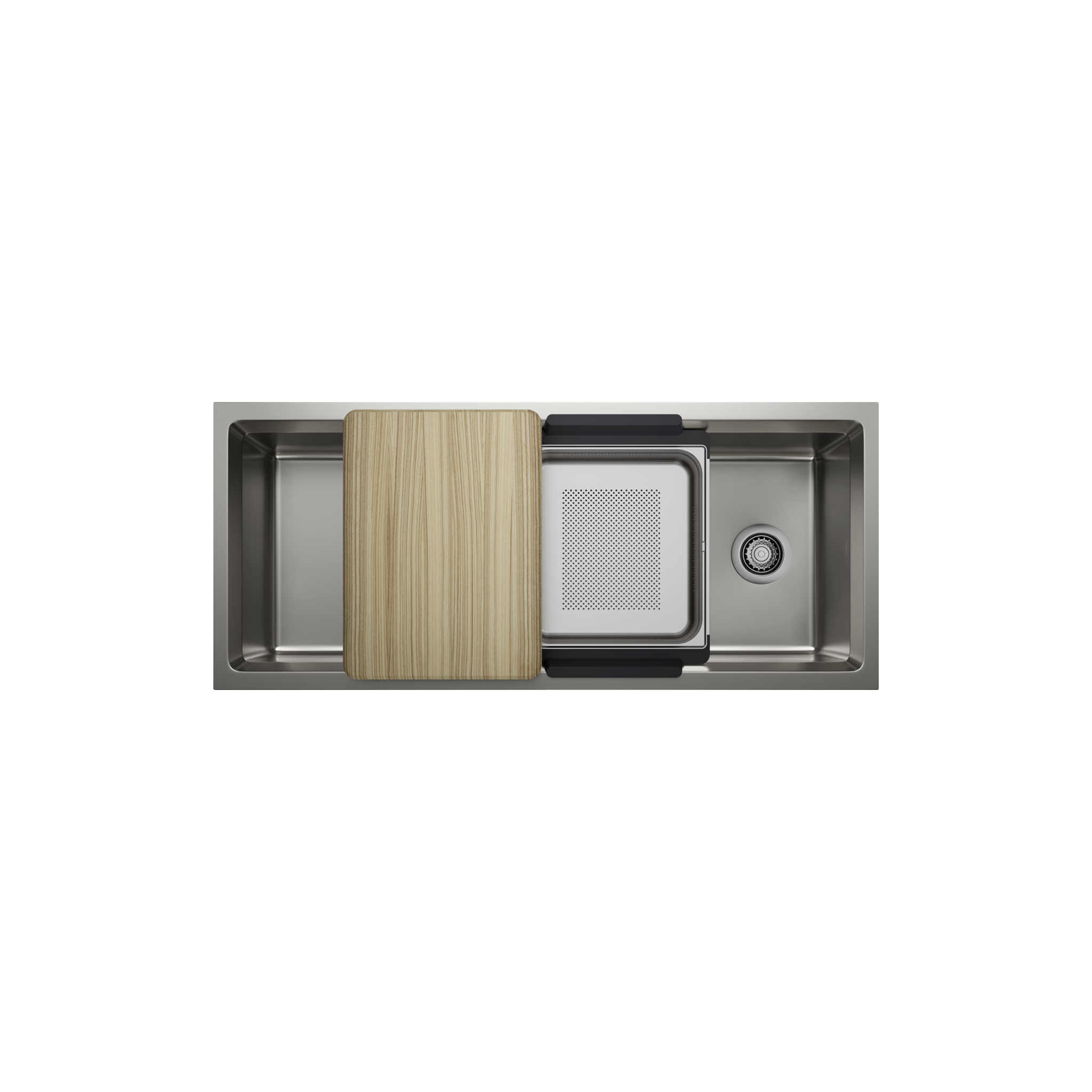Blanco Inteos 45 inch kitchen workstation sink in stainless steel with accessories