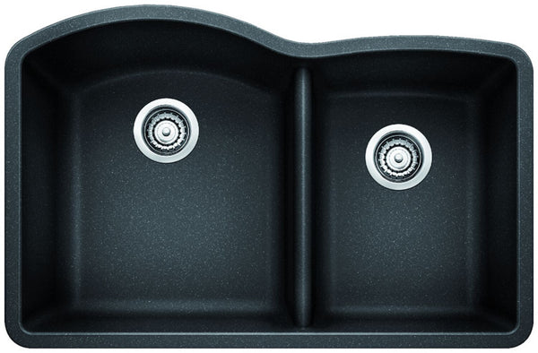 Blanco Diamond U 1.75-Bowl Undermount Kitchen Sink – 60/40 SILGRANIT® Dual Bowl In Anthracite – Made In Canada