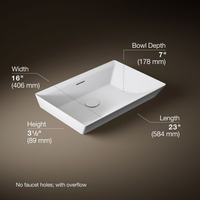 BRAZN 23-INCH RECTANGULAR VESSEL BATHROOM SINK - robinsonco.ca