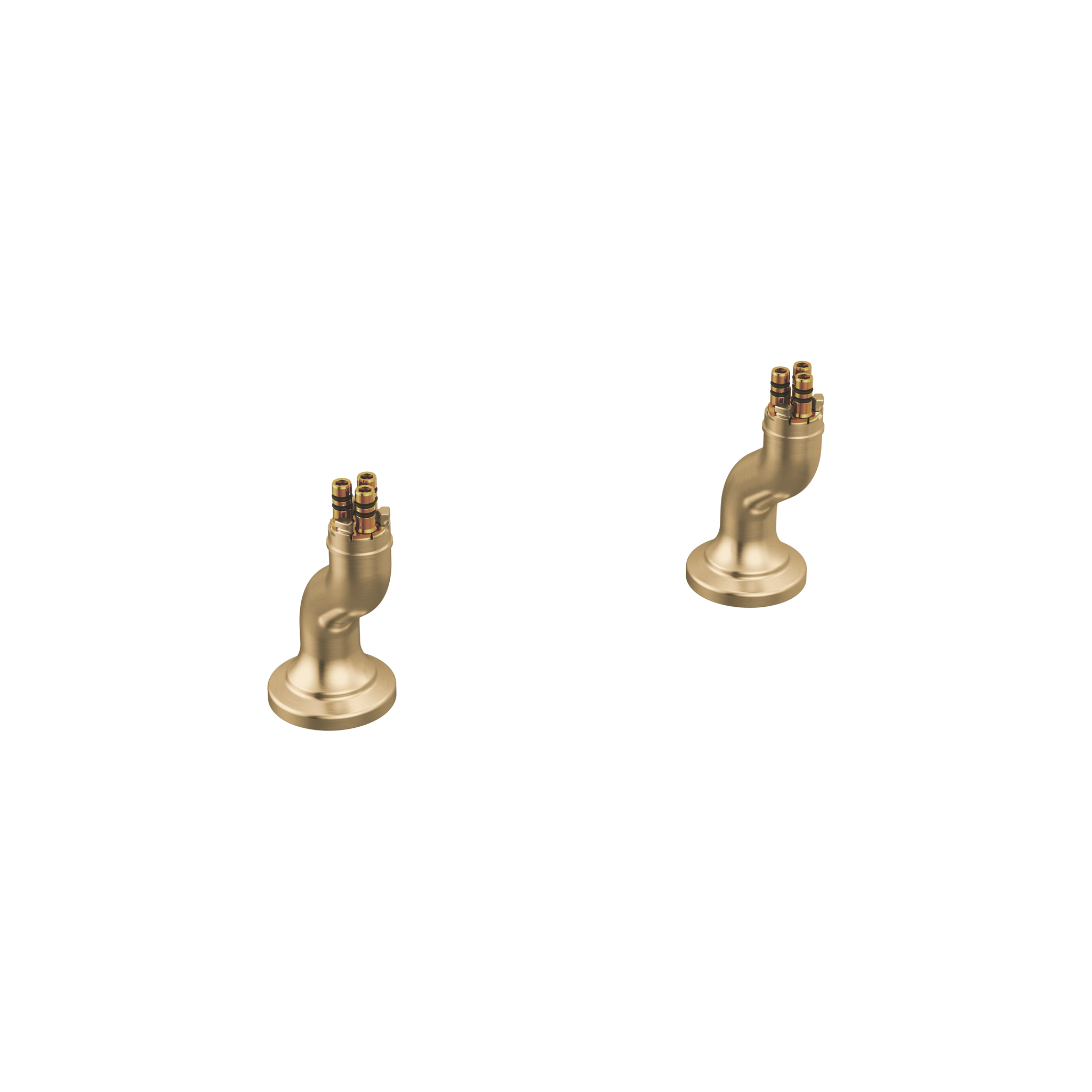 Brizo Faircroft angled deck-mount riser in luxe gold finish