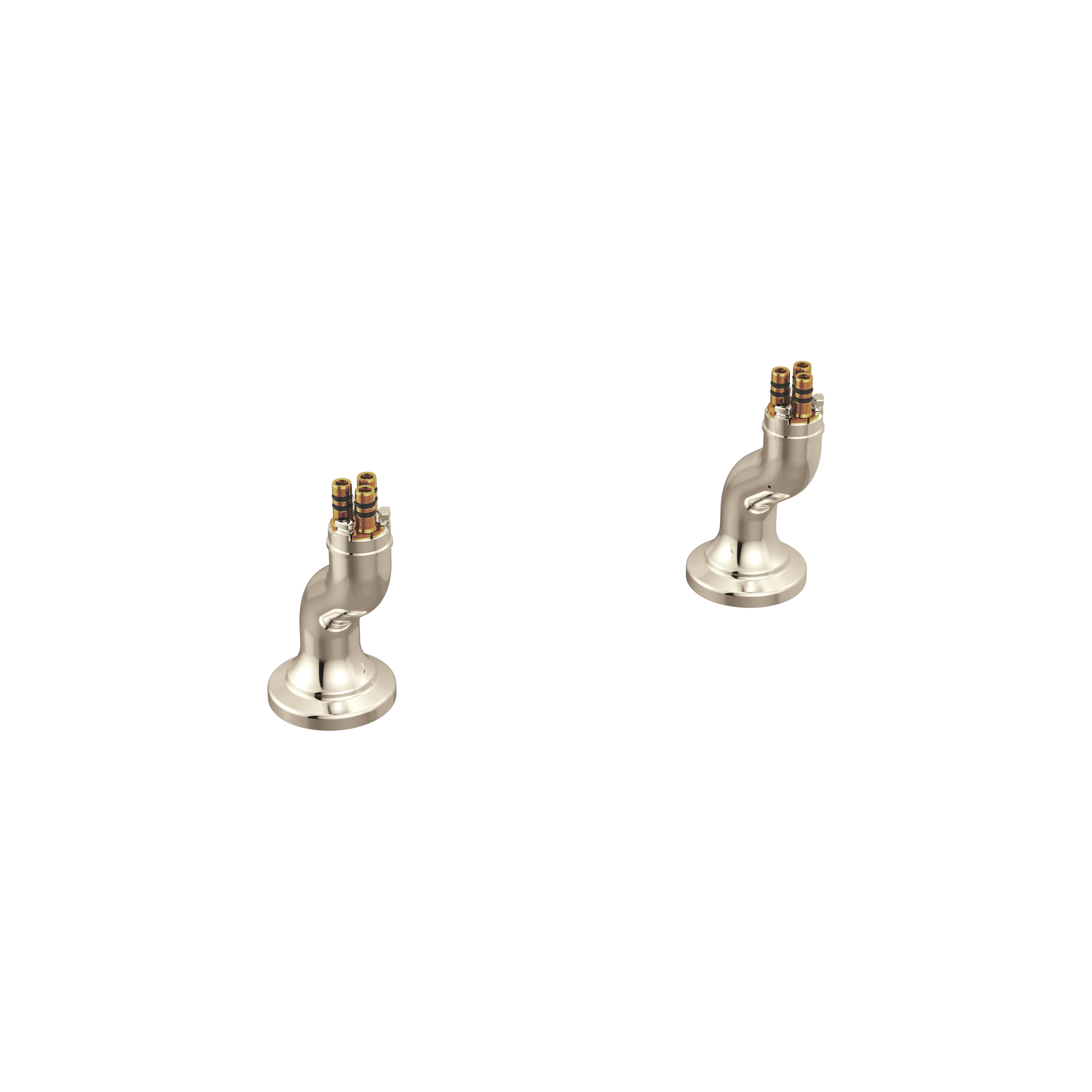 Brizo Faircroft angled deck-mount riser in polished nickel finish