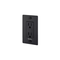 Buster and Punch 1 Gang Cross Outlet in Black with logo.