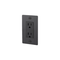 Buster and Punch 1 Gang Cross Outlet in Black.