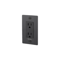 Buster and Punch 1 Gang Cross Outlet in Smoke Bronze with logo.