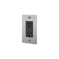 Buster and Punch 1 Gang Cross Outlet in Steel.