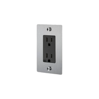 Buster and Punch 1 Gang Cross Outlet in Steel.