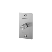 Buster and Punch 1 Gang Cross Dimmer Switch in Steel with logo