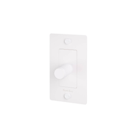 Buster and Punch 1 Gang Cross Dimmer Switch in White with logo