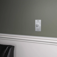 Buster and Punch 1 Gang Dimmer Switch in Steel shown on wall.