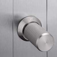 Close up of Buster and Punch Linear LED Dimmer knob in Steel. 