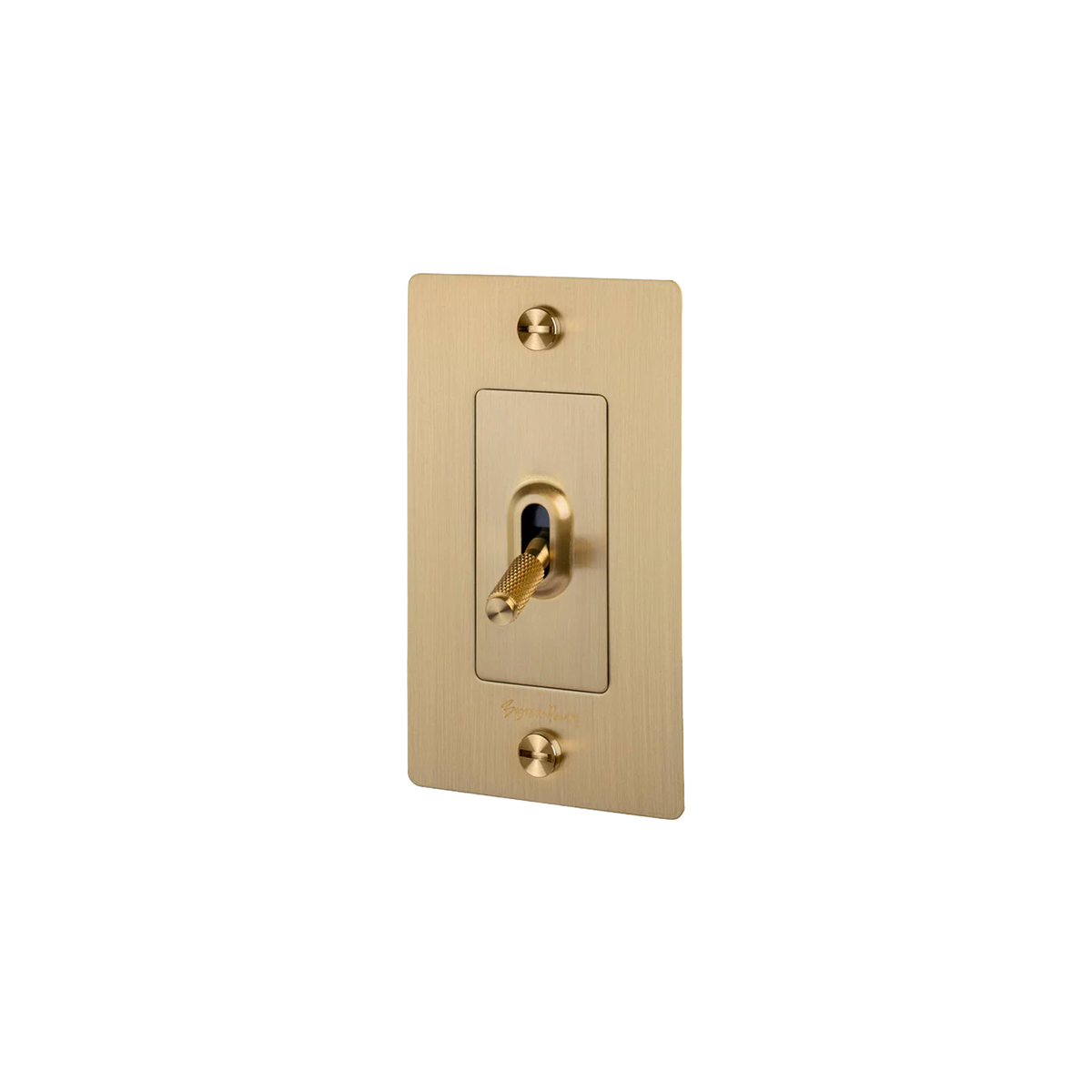 Buster & Punch Brass Light Switch 1 Gang Toggle with Cross design