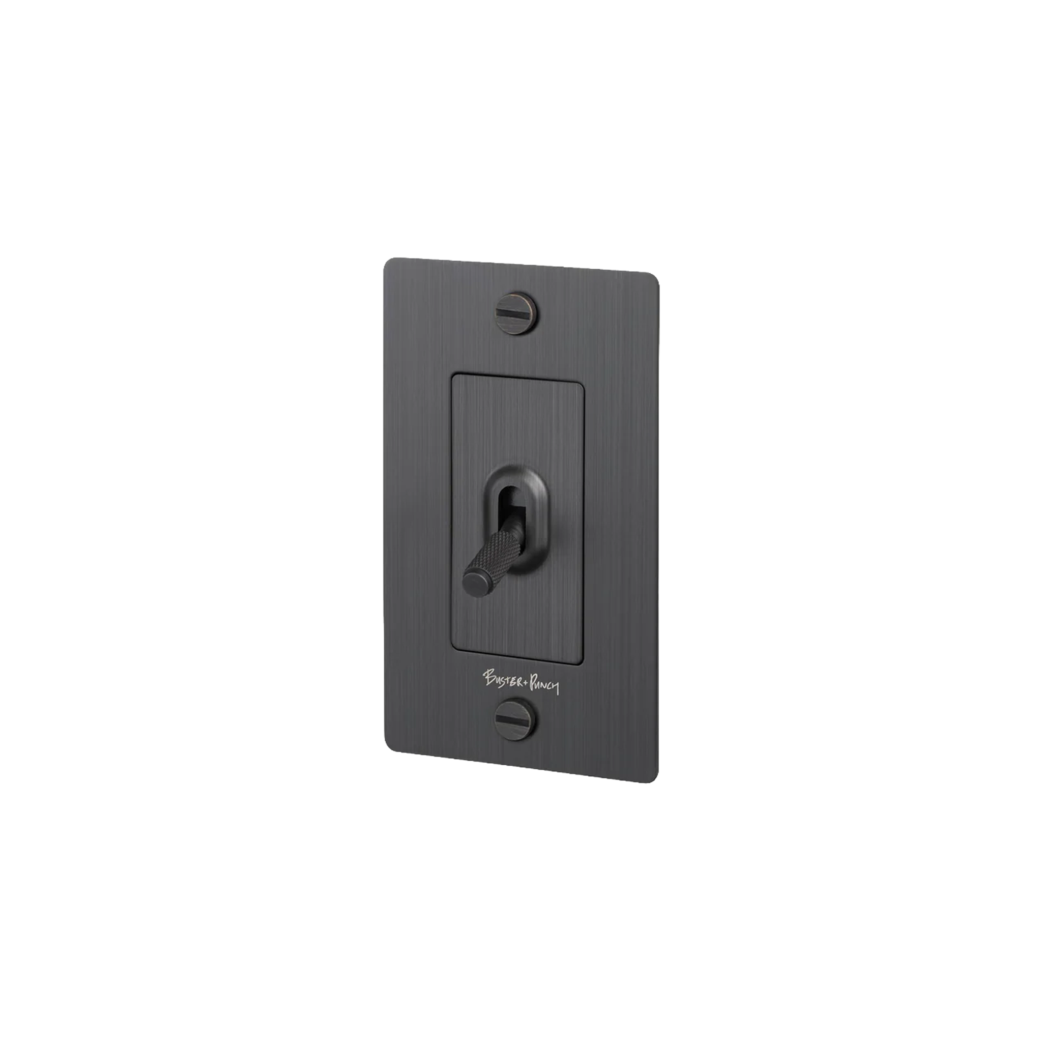 Buster & Punch Smoked Bronze Light Switch 1 Gang Toggle with Cross design