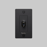 Buster & Punch Black Light Switch 1 Gang Toggle with Cross design and logo