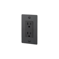 Buster and Punch 1 Gang Linear Duplex Outlet in Smoke Bronze.