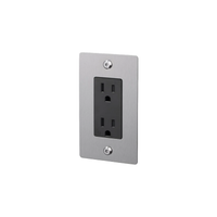 Buster and Punch 1 Gang Linear Duplex Outlet in Steel.
