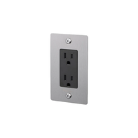 Buster and Punch 1 Gang Linear Duplex Outlet in Steel.