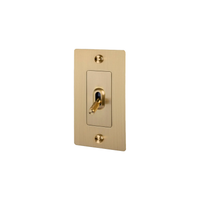 Buster & Punch Brass Light Switch 1 Gang Toggle with Cross design