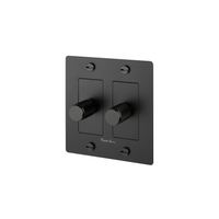 Buster and Punch 2 Gang Cross Dimmer Switch in Black with logo