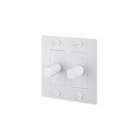 Buster and Punch 2 Gang Cross Dimmer Switch in White